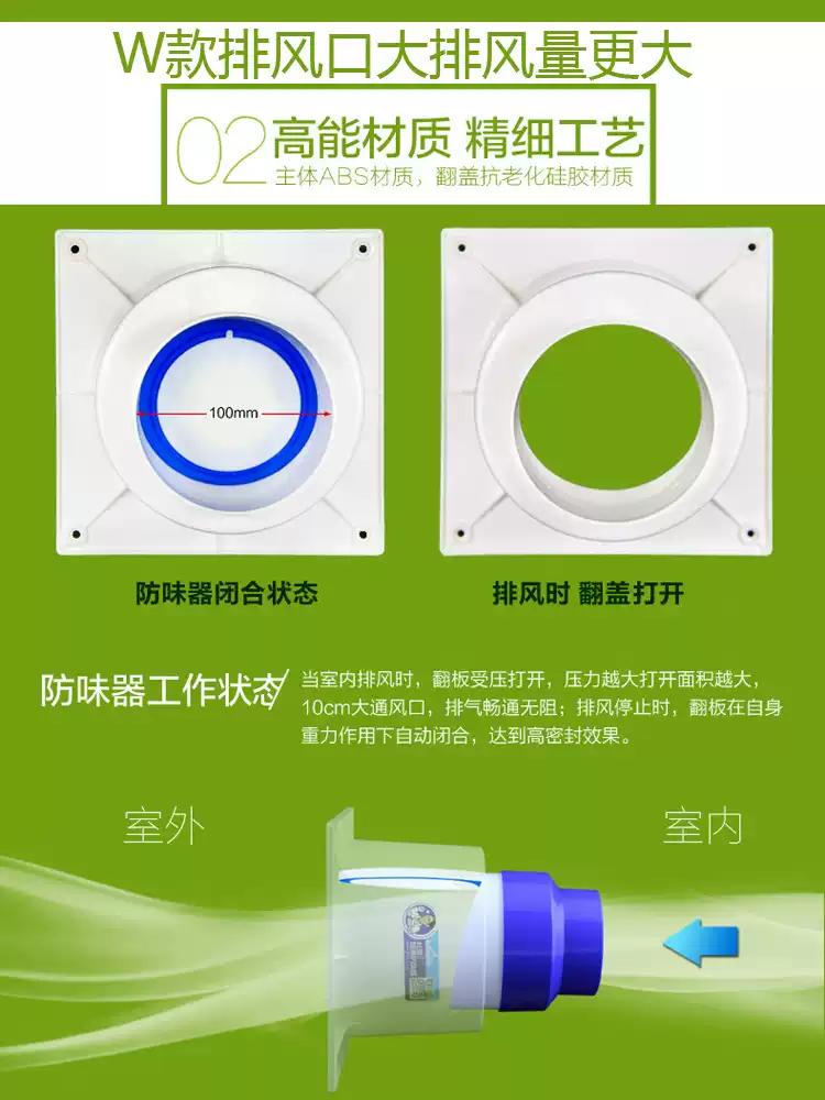 止回阀邦哥卫生间止逆阀浴霸换气扇接PVC硬塑料管公共烟道止逆阀 4